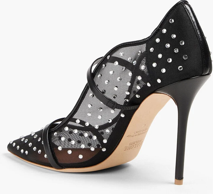 Maureen 100 crystal-embellished mesh pumps - Image 3