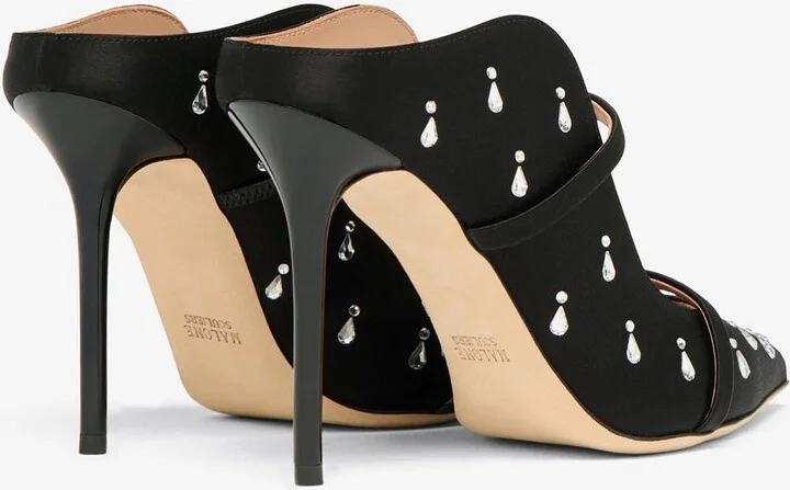 Maureen 100 Crystal Embellished Satin Mules - Image 2