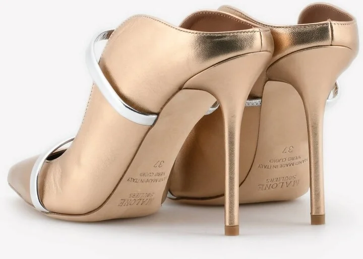 Maureen 100 Metallic Leather Mules - Image 2