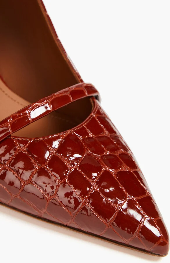 Maureen 70 croc-effect patent-leather mules - Image 4