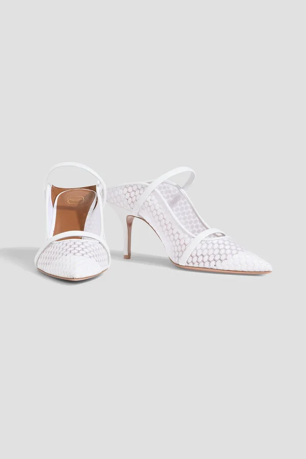 Maureen 70 leather-trimmed lace pumps - Image 2