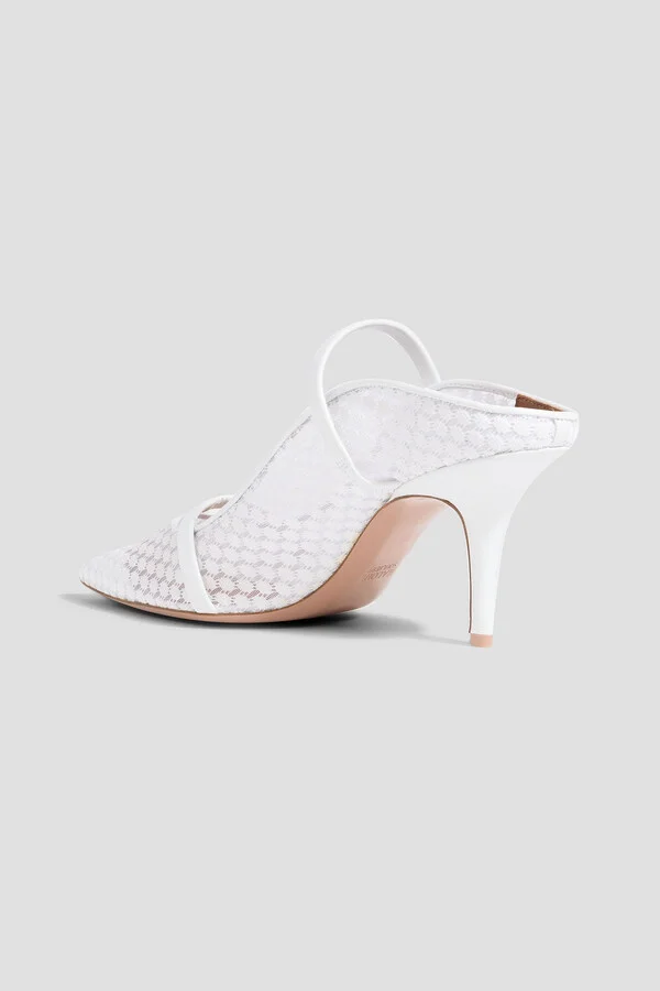 Maureen 70 leather-trimmed lace pumps - Image 3