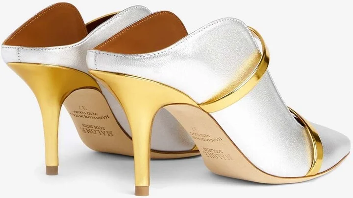 Maureen 70 Metallic Leather Mules - Image 2