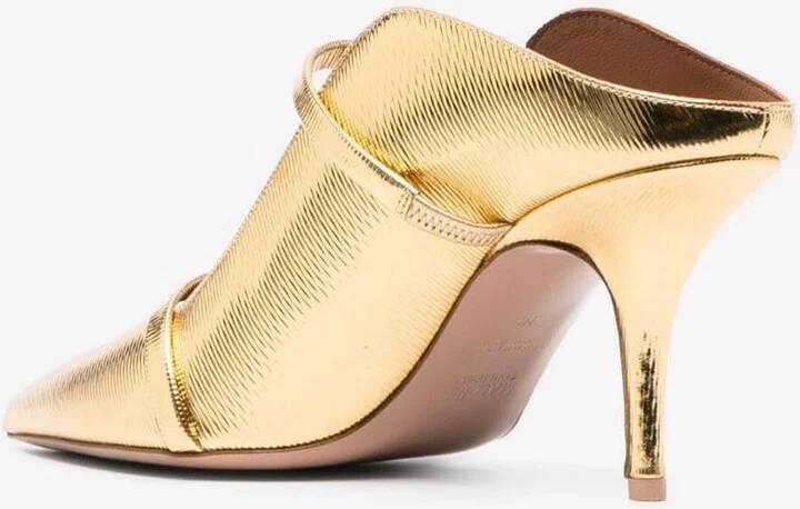 Maureen 70 Metallic Leather Mules - Image 3