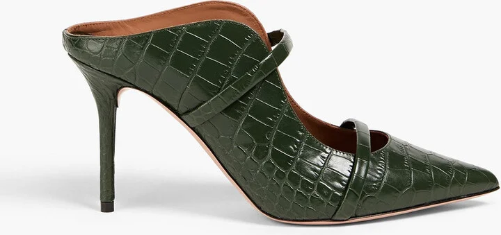 Maureen 85 croc-effect leather mules