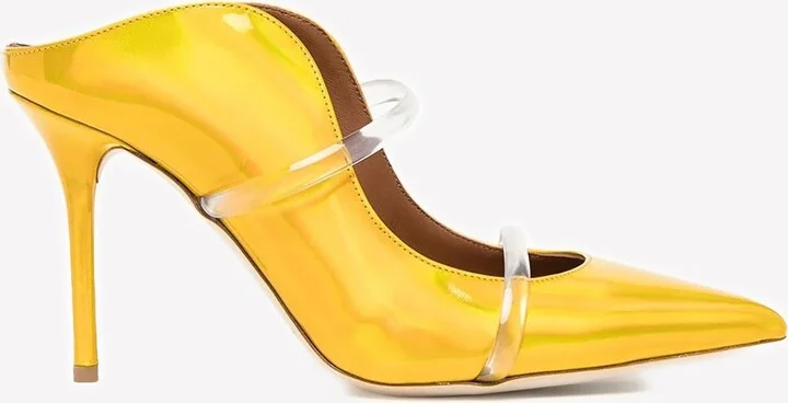 Maureen 85 Holographic Leather Mules