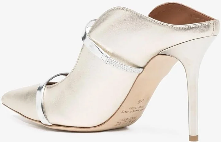 Maureen 85 Metallic Leather Mules - Image 2