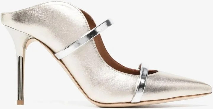 Maureen 85 Metallic Leather Mules