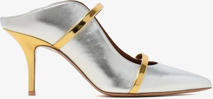Maureen 90 Metallic Leather Mules