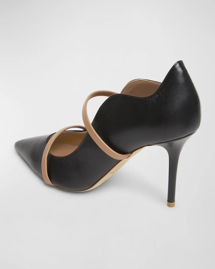Maureen Bicolor Leather Dual-Band Pumps - Image 2