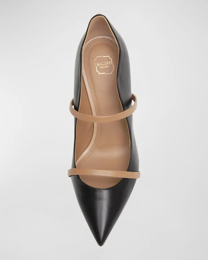 Maureen Bicolor Leather Dual-Band Pumps - Image 3