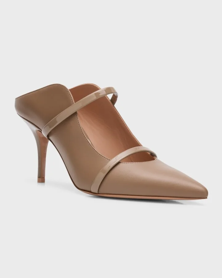 Maureen Leather Dual-Band Mule Pumps - Image 6