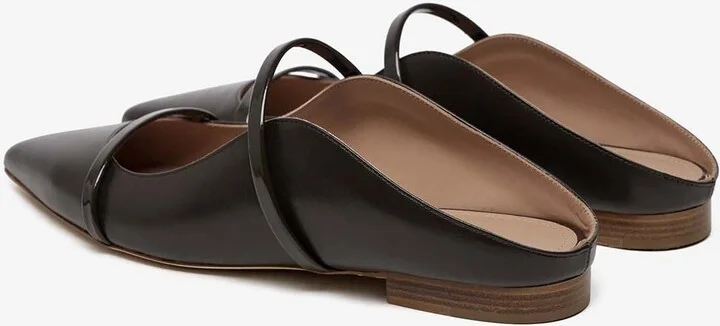 Maureen Leather Pointed Flat Mules - Image 2