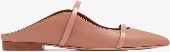 Maureen Pointed Flat Mules in Nappa Leather