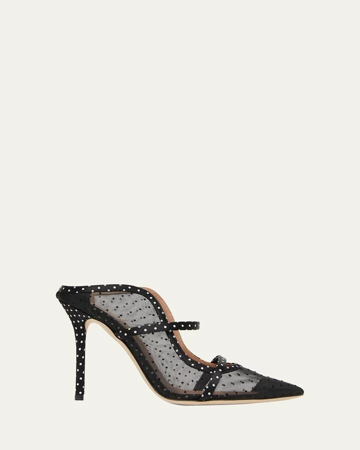 Maureen Polka Dot Double-Strap Mules