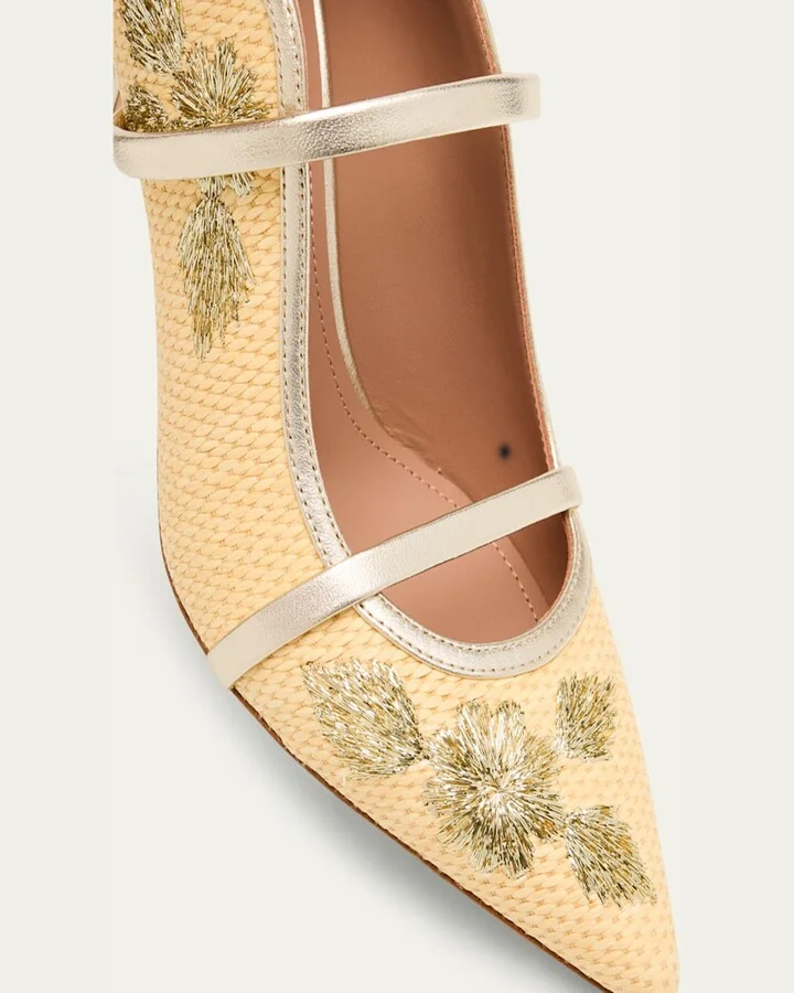Maureen Raffia Dual-Band Mule Pumps - Image 3