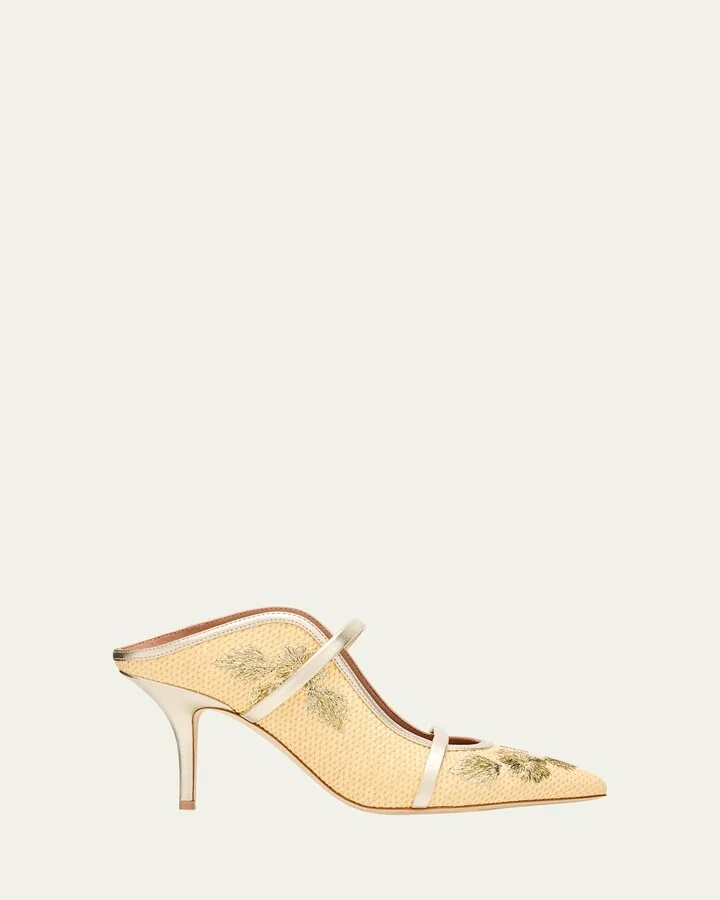 Maureen Raffia Dual-Band Mule Pumps