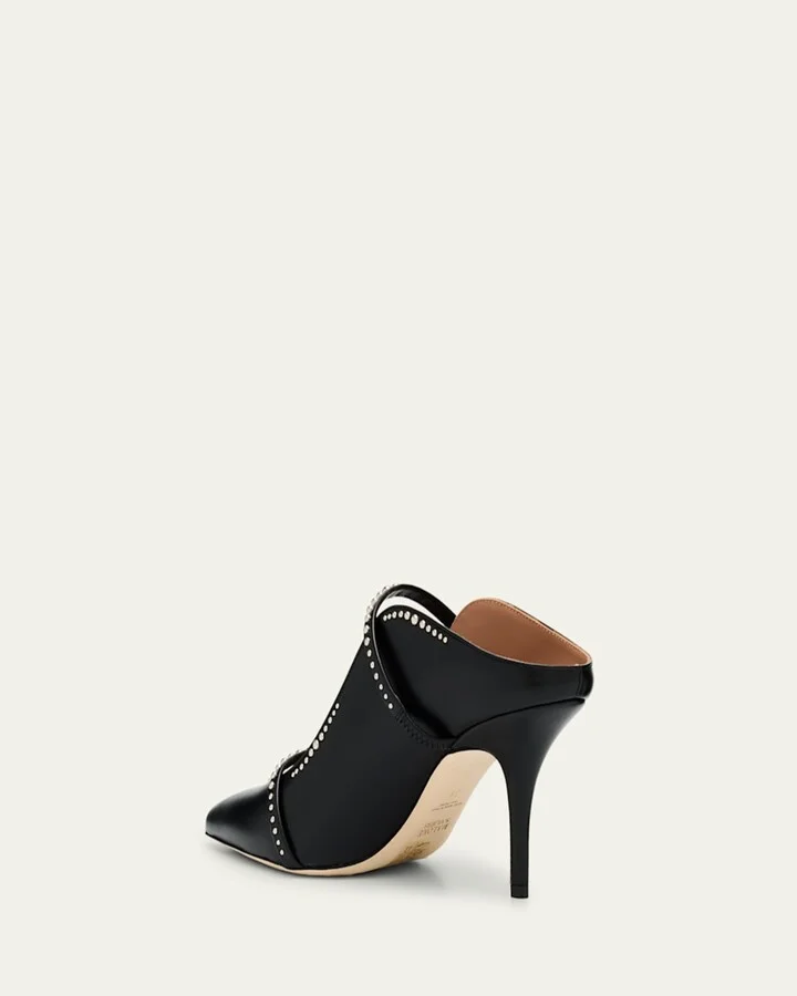 Maureen Studded Nappa Leather Double-Strap Mules - Image 5