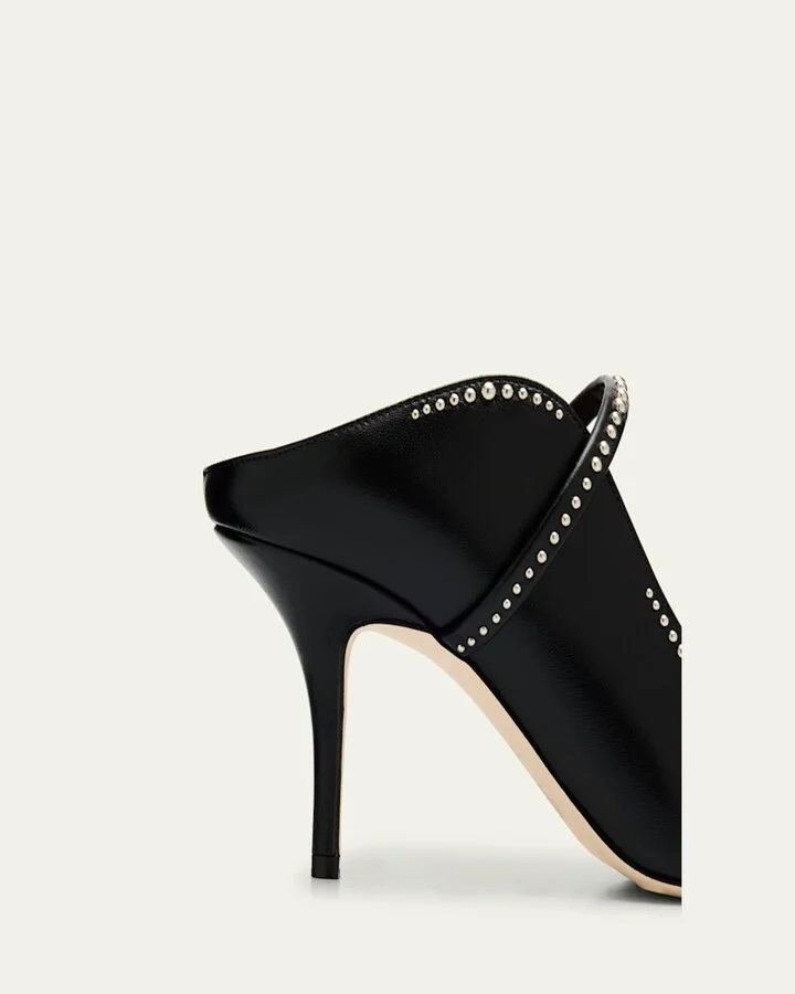 Maureen Studded Nappa Leather Double-Strap Mules - Image 6