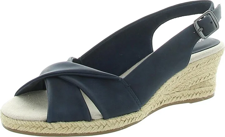 MAUREEN Womens Faux Leather Slingback Espadrille Heels
