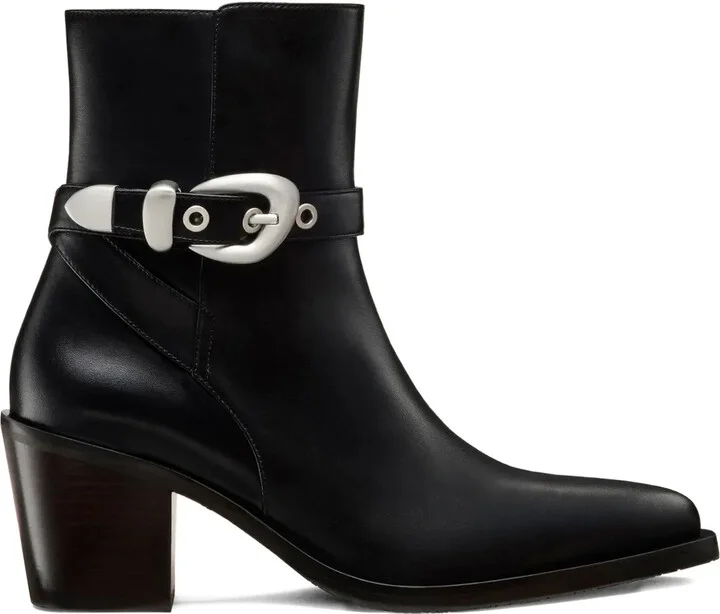 Maven buckle-strap pointed-toe boots