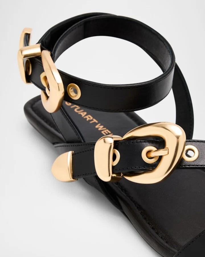 Maven Leather Buckle Flat Sandals - Image 2