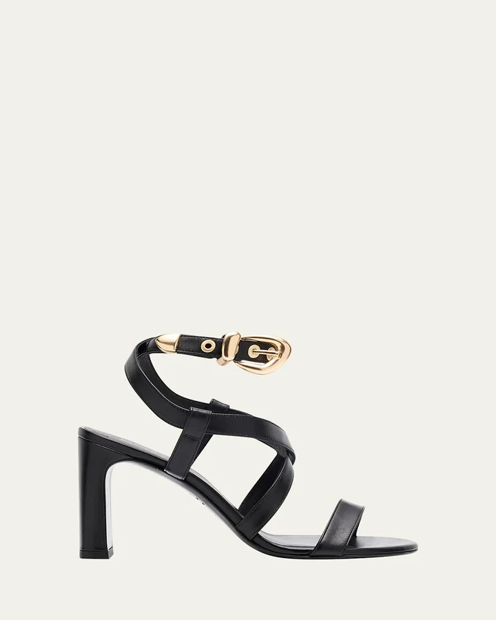 Maven Leather Buckle Strappy Sandals