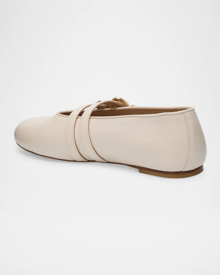 Maven Leather Dual Buckle Mary Jane Ballerina Flats - Image 2