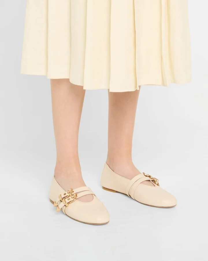 Maven Leather Dual Buckle Mary Jane Ballerina Flats - Image 4