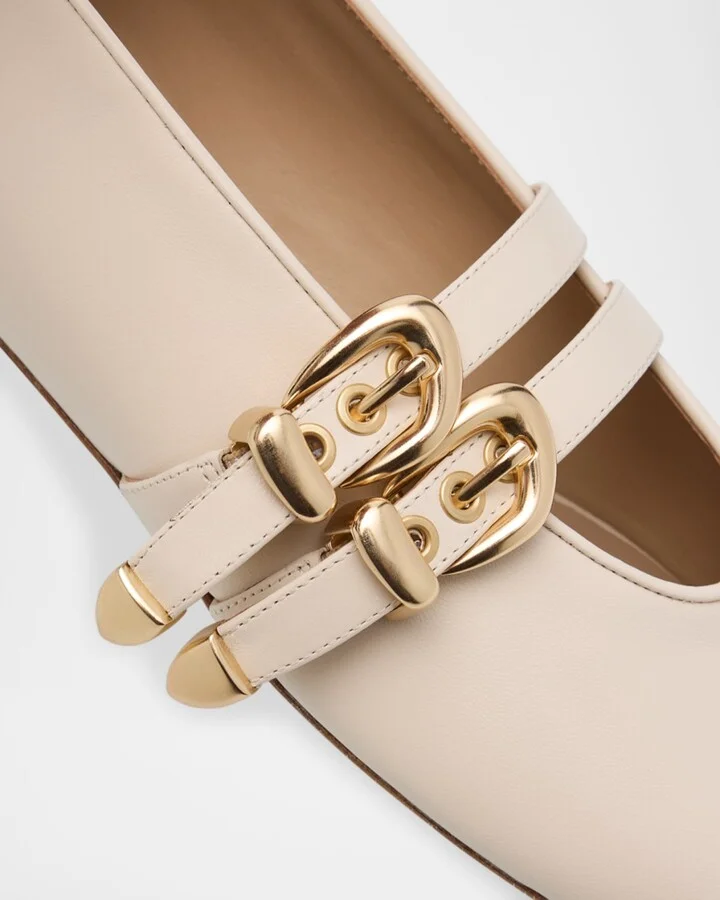 Maven Leather Dual Buckle Mary Jane Ballerina Flats - Image 5