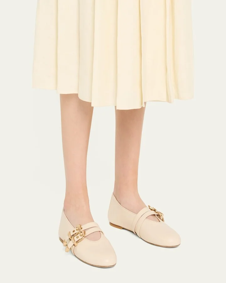 Maven Leather Dual Buckle Mary Jane Ballerina Flats - Image 2