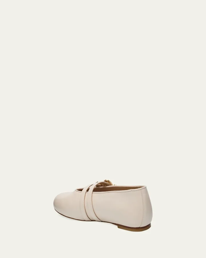 Maven Leather Dual Buckle Mary Jane Ballerina Flats - Image 3