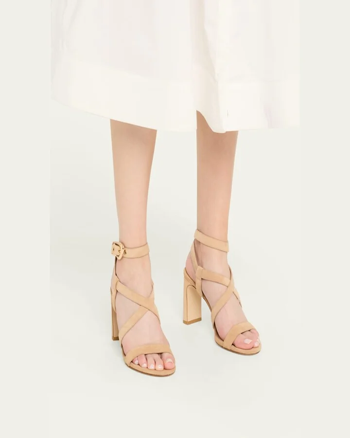 Maven Suede Buckle Block-Heel Sandals - Image 3
