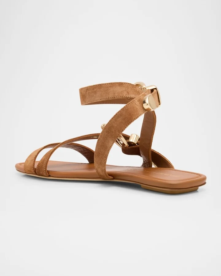 Maven Suede Buckle Flat Sandals - Image 10