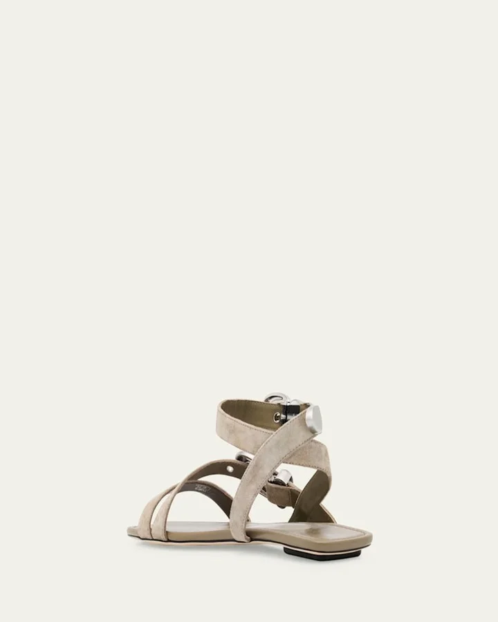 Maven Suede Buckle Flat Sandals - Image 4