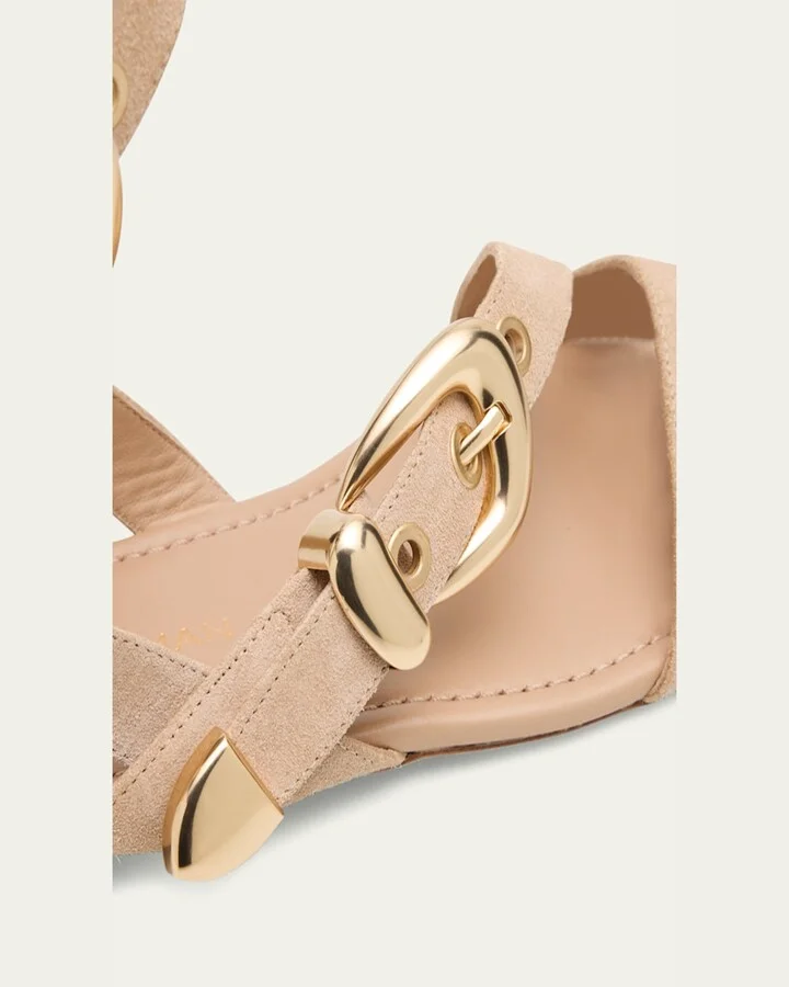 Maven Suede Buckle Flat Sandals - Image 5