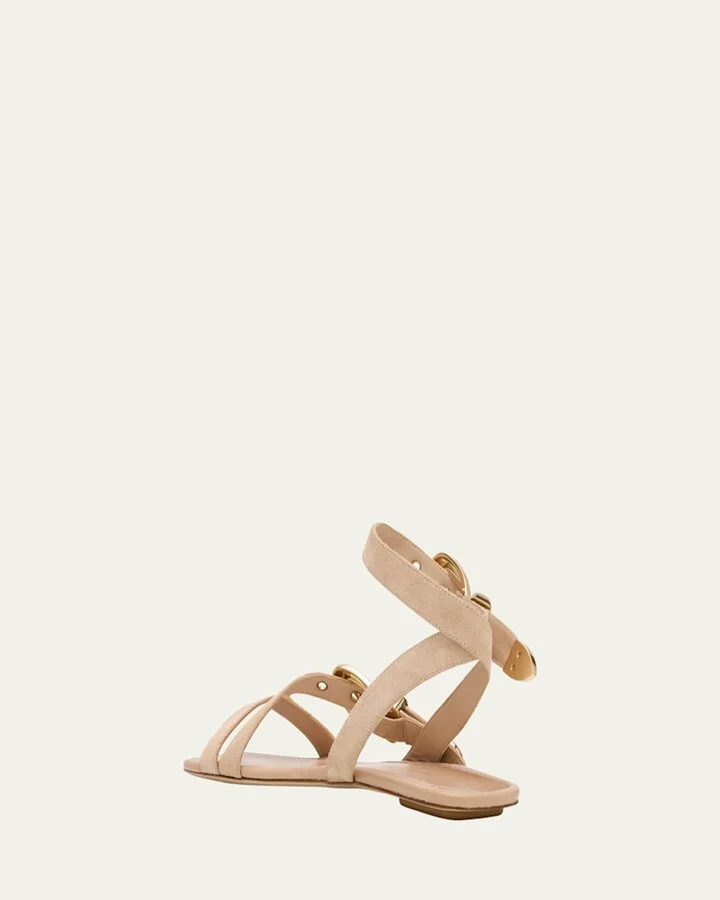Maven Suede Buckle Flat Sandals - Image 8