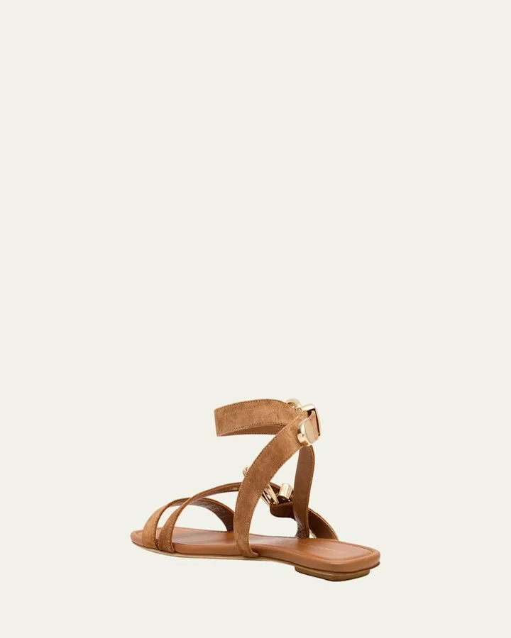 Maven Suede Buckle Flat Sandals - Image 10