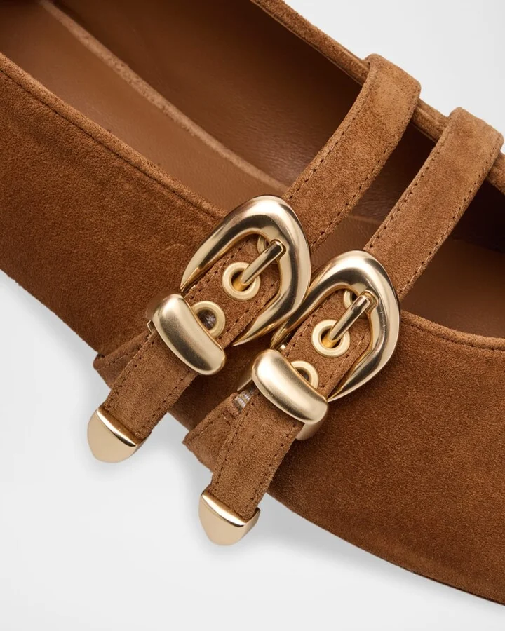 Maven Suede Buckle Mary Jane Ballerina Flats - Image 6