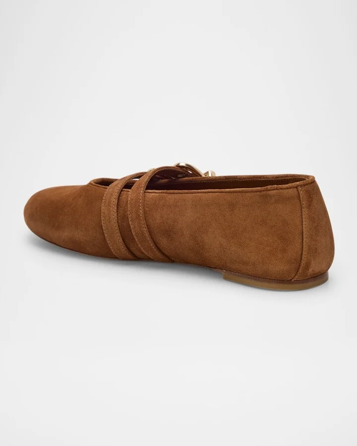 Maven Suede Buckle Mary Jane Ballerina Flats - Image 7