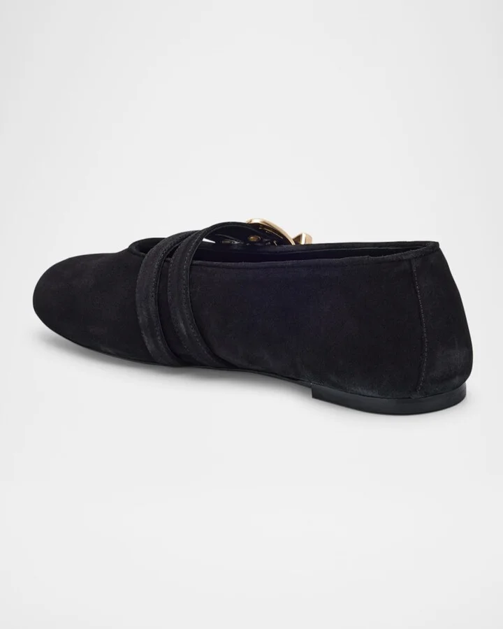Maven Suede Buckle Mary Jane Ballerina Flats - Image 11