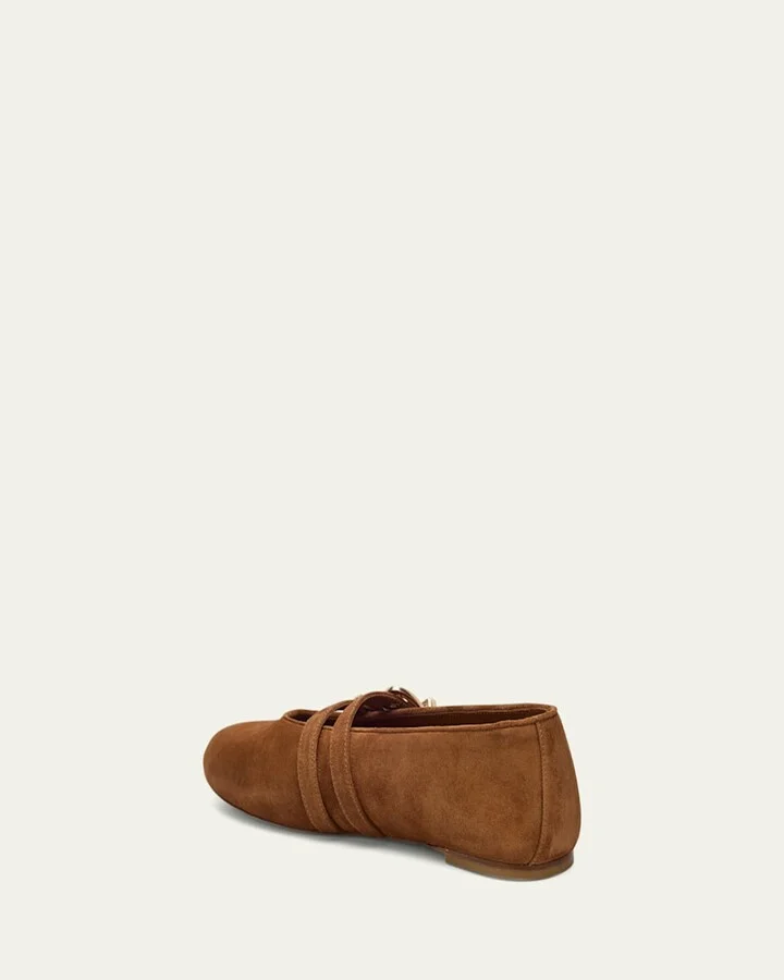 Maven Suede Buckle Mary Jane Ballerina Flats - Image 2
