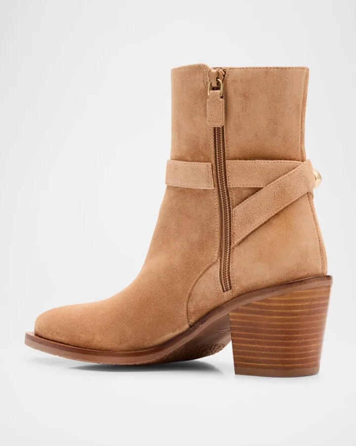 Maven Suede Buckle Western Booties - Image 2