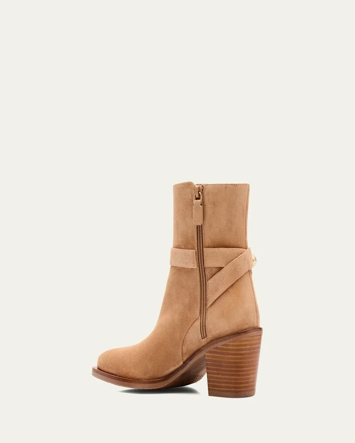 Maven Suede Buckle Western Booties - Image 7