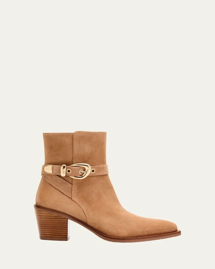 Maven Suede Buckle Western Booties