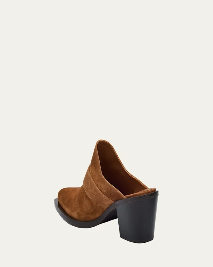 Maven Suede Buckle Western Mules - Image 11