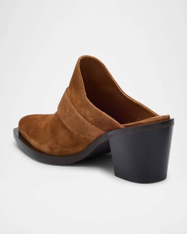 Maven Suede Buckle Western Mules - Image 4