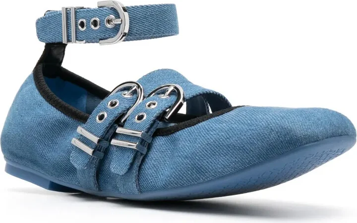 Maverick denim flat ballerina shoes - Image 2