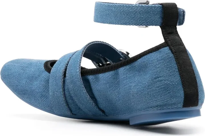 Maverick denim flat ballerina shoes - Image 3