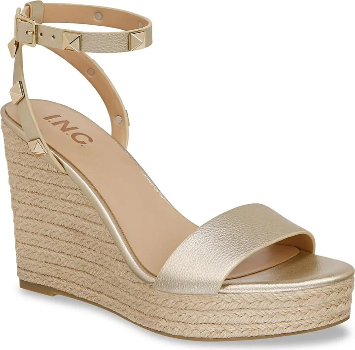 Maverickp Womens Faux Leather Ankle Strap Wedge Sandals